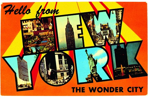 ny postcard 1950
